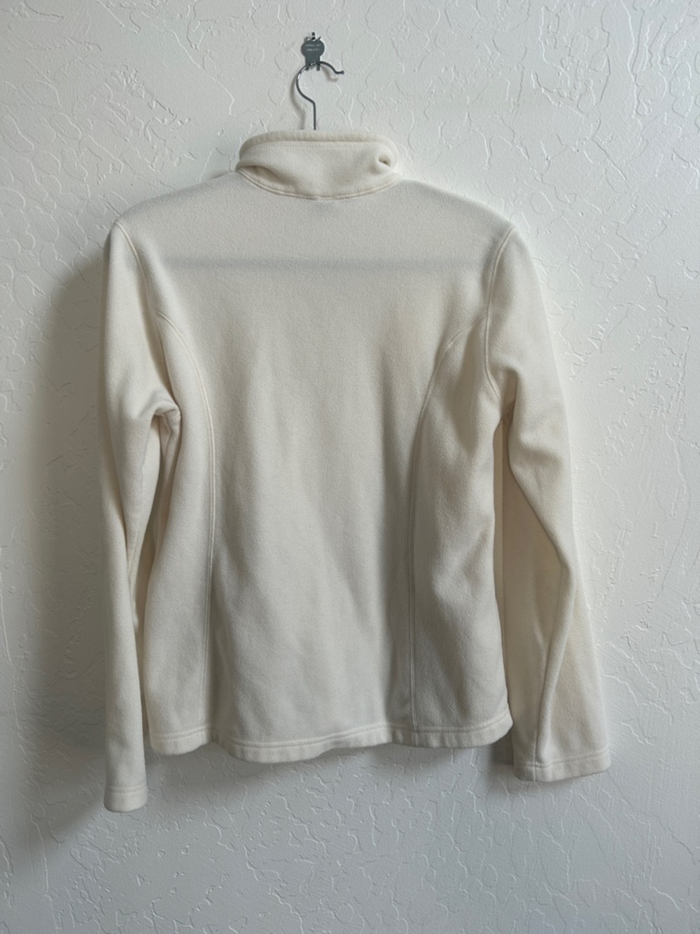 Lands End Women's Cream Half-Zip Mock Neck Sweater Pullover - Picture 5 of 6